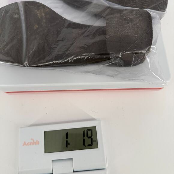 Wesley and Co Leather Sandals Size 6 Square Toe Block Heel Minimal Y2K Brazil - Picture 9 of 9